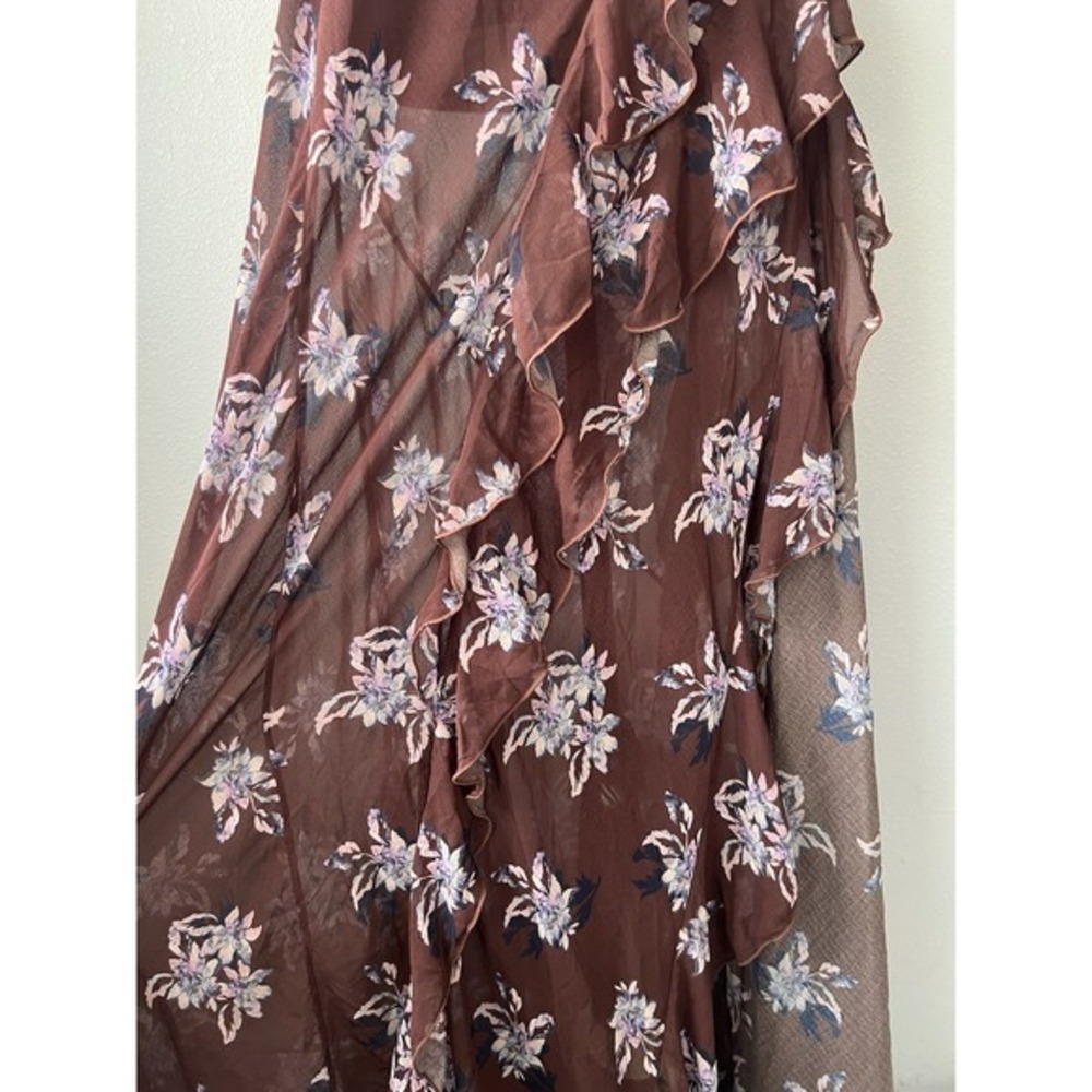 Free People Stop And Stare Maxi Slip Chocolate Combo Size Large Floral‎ - Picture 5 of 13